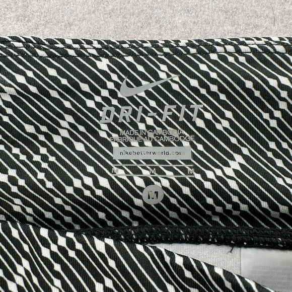 Nike Women Black White 7/8 Length Leggings Mesh Panels Yoga Pants Womens‎ Med - Picture 10 of 11